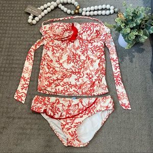 Antonio Melani’s Coral Print 2 Piece Tankini top (M) and bottom (M)